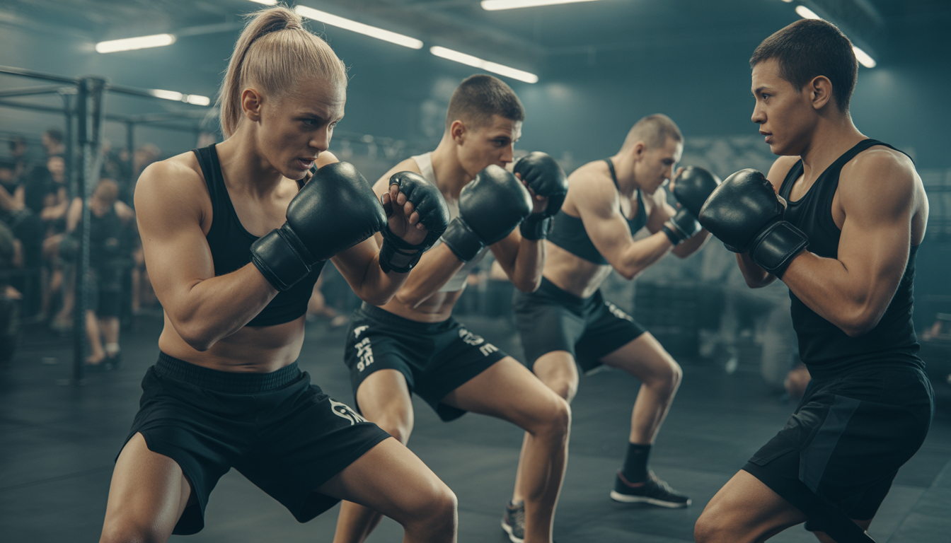 Groupe d'athlètes s'entraînant dans une salle de sport à Paris