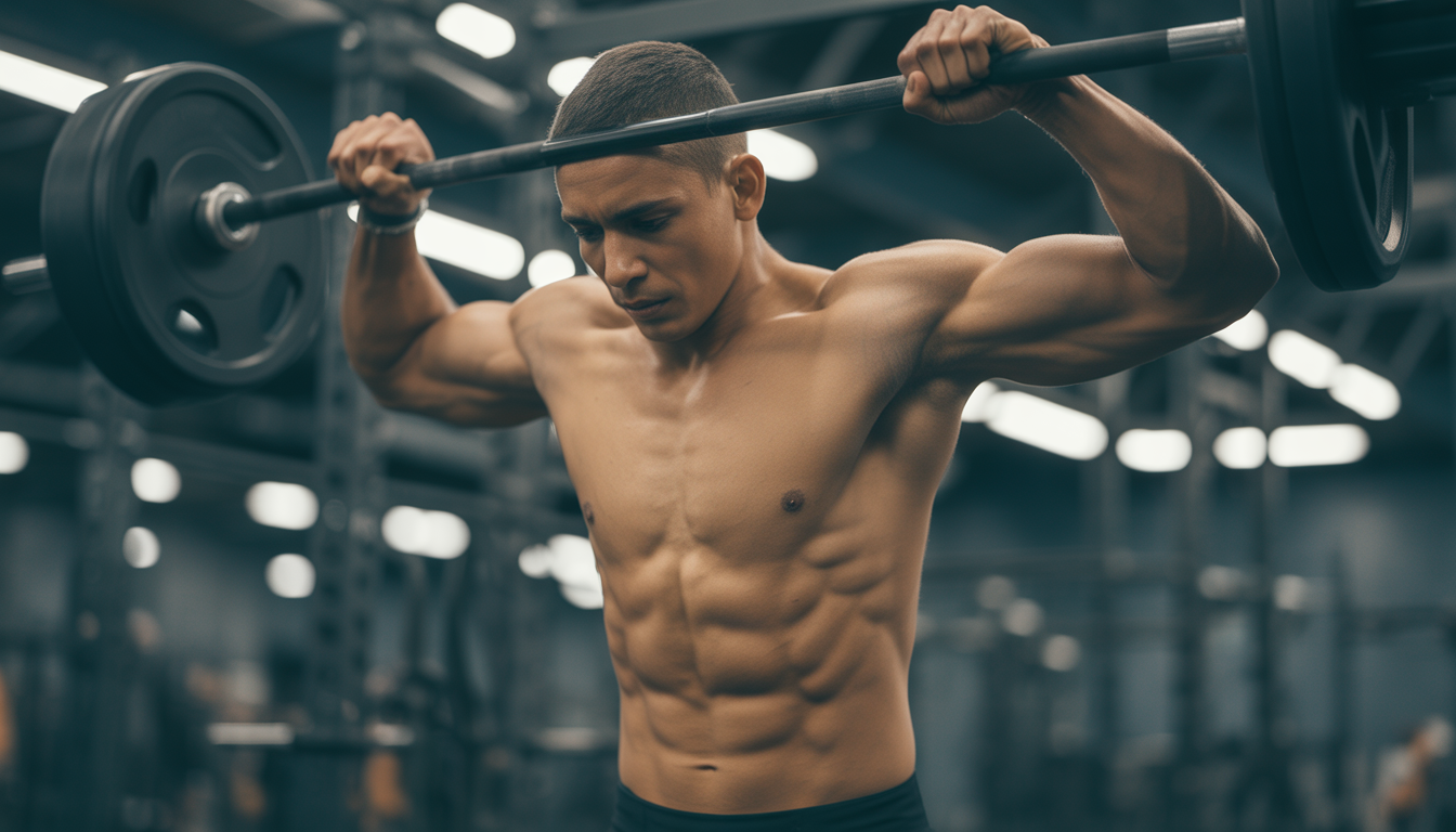 Homme athlète effectuant des exercices de force en salle