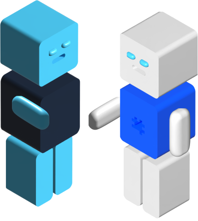 Two Robots shaking hand for Partnership