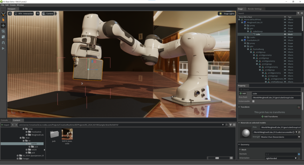 NVIDIA Omniverse interface showing facility digital twin