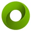 Green circular shape with a hollow center resembling a three-dimensional ring or loop.