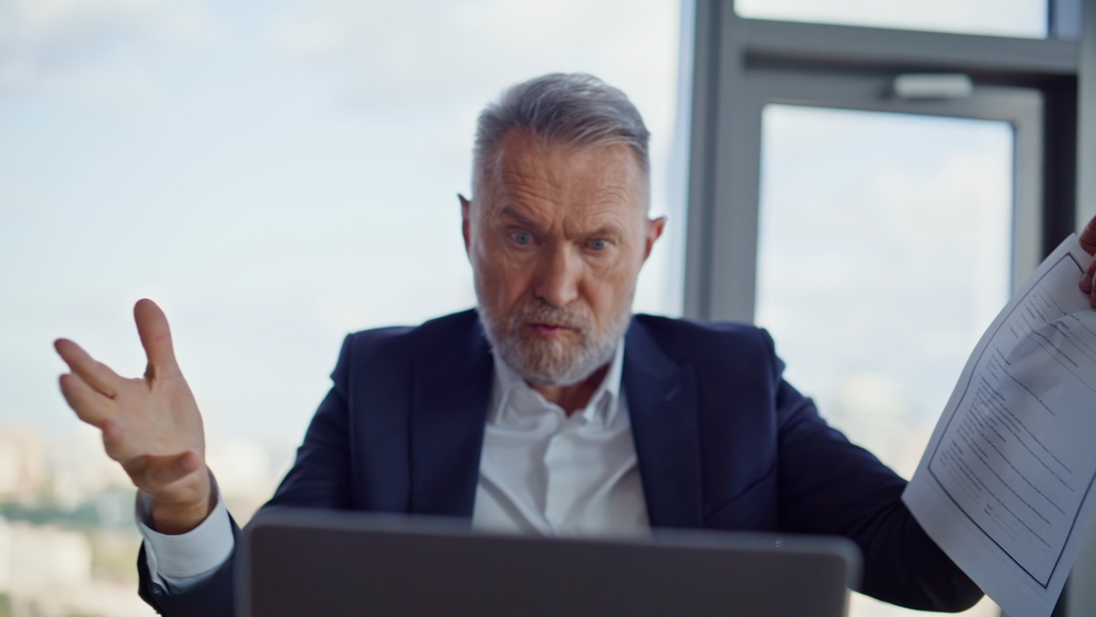 Angry Executive on a Zoom Call