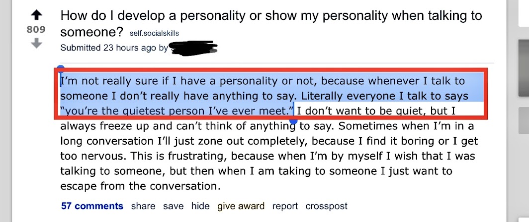 Reddit post