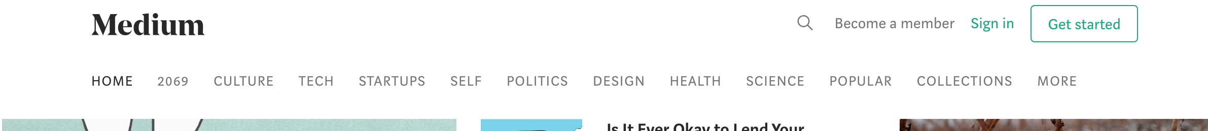 Medium top bar