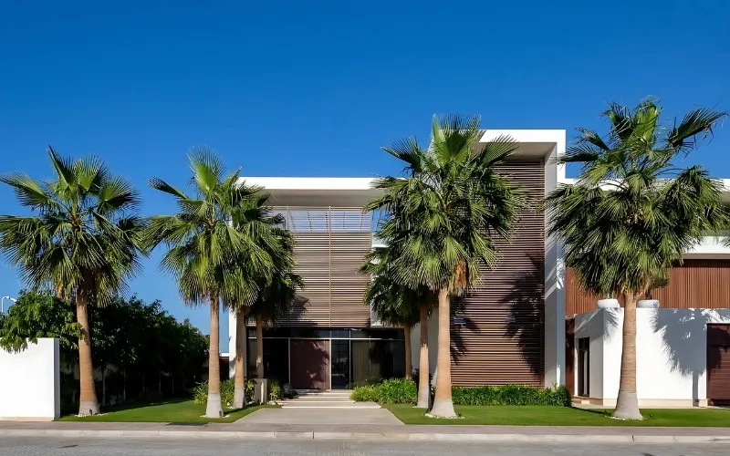 Luxury Interior fit out in palm jumeirah with a wooden facade