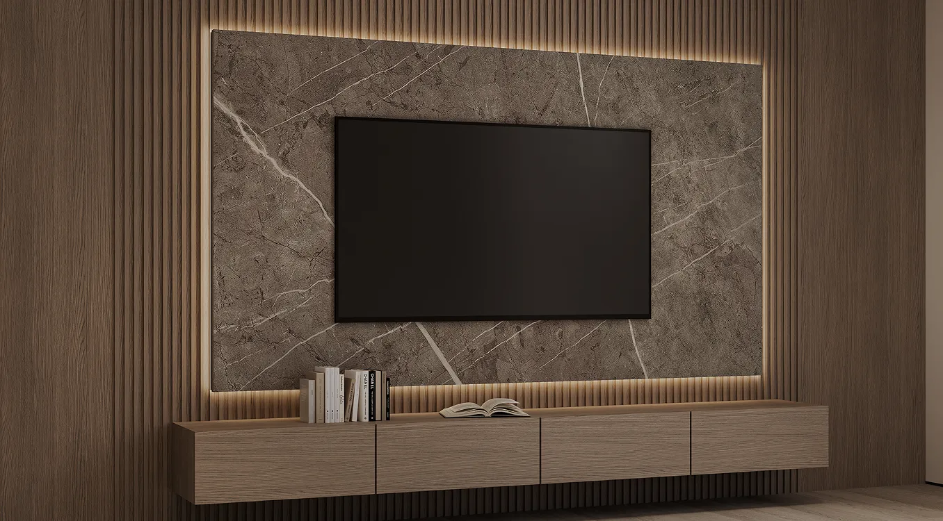 Luxury walk-in closet with custom wardrobes, vanity, and minimalist track lighting.