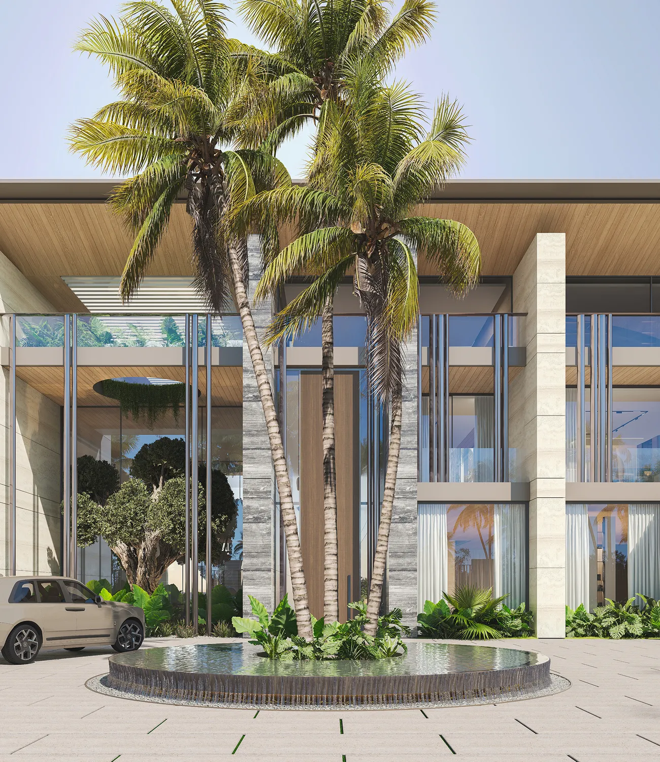 Contemporary residence in Jubail Island featuring luxury interior design.