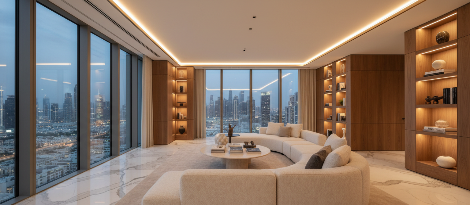 Luxury villa in Dubai featuring bespoke interior design.