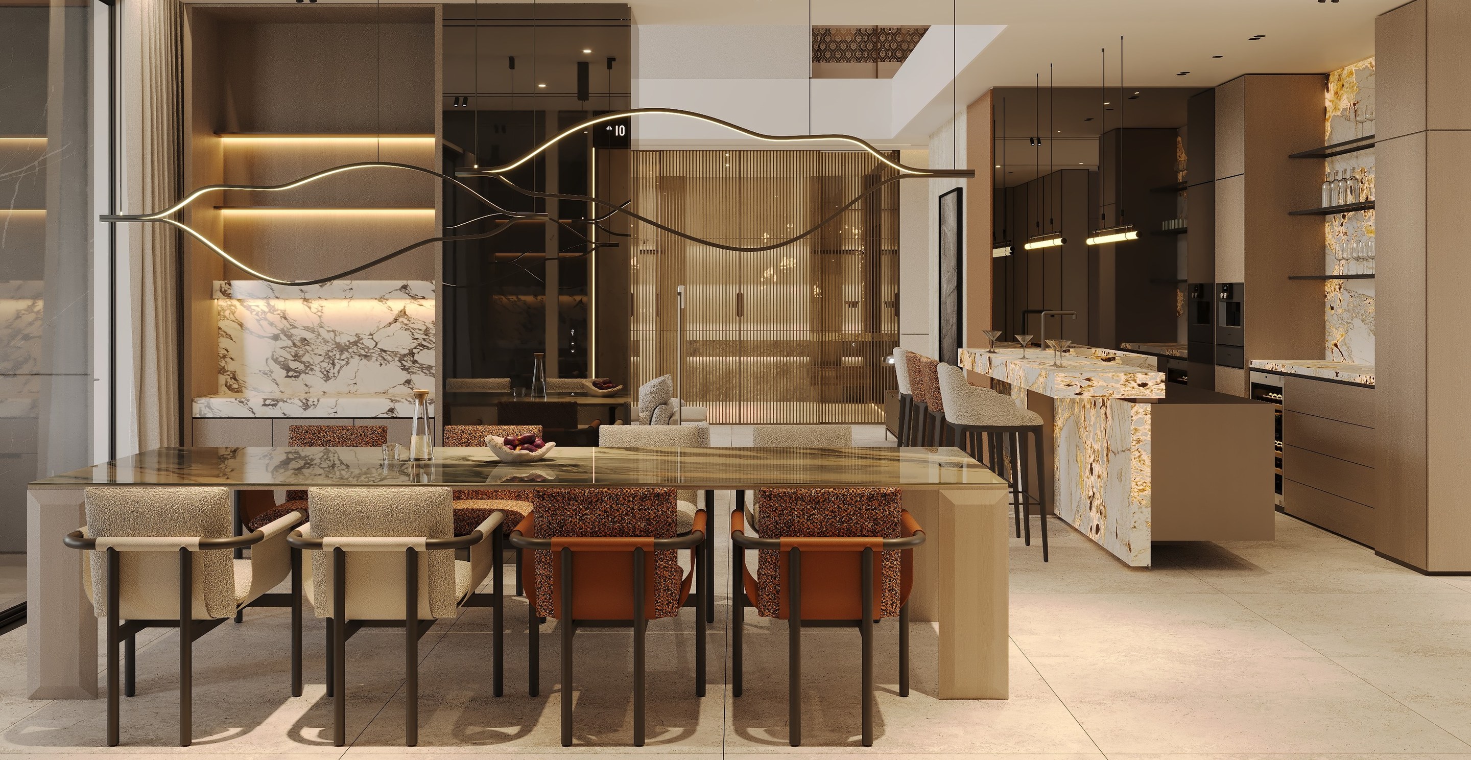 Penthouse Kampala ground floor dining