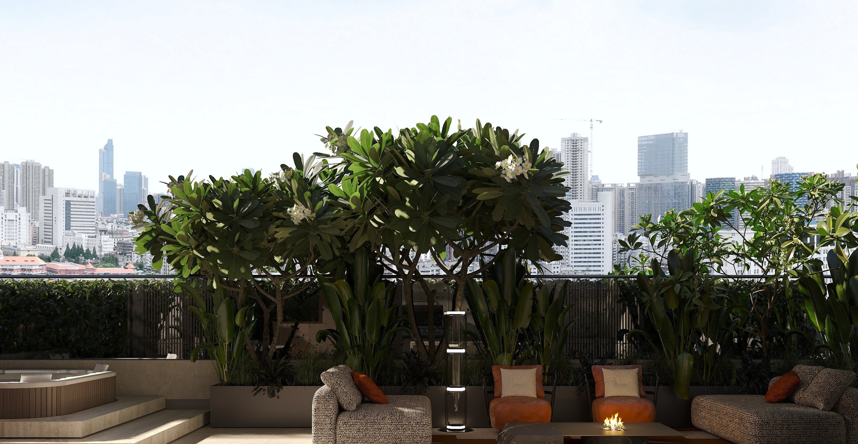 Penthouse Kampala outdoor lounge
