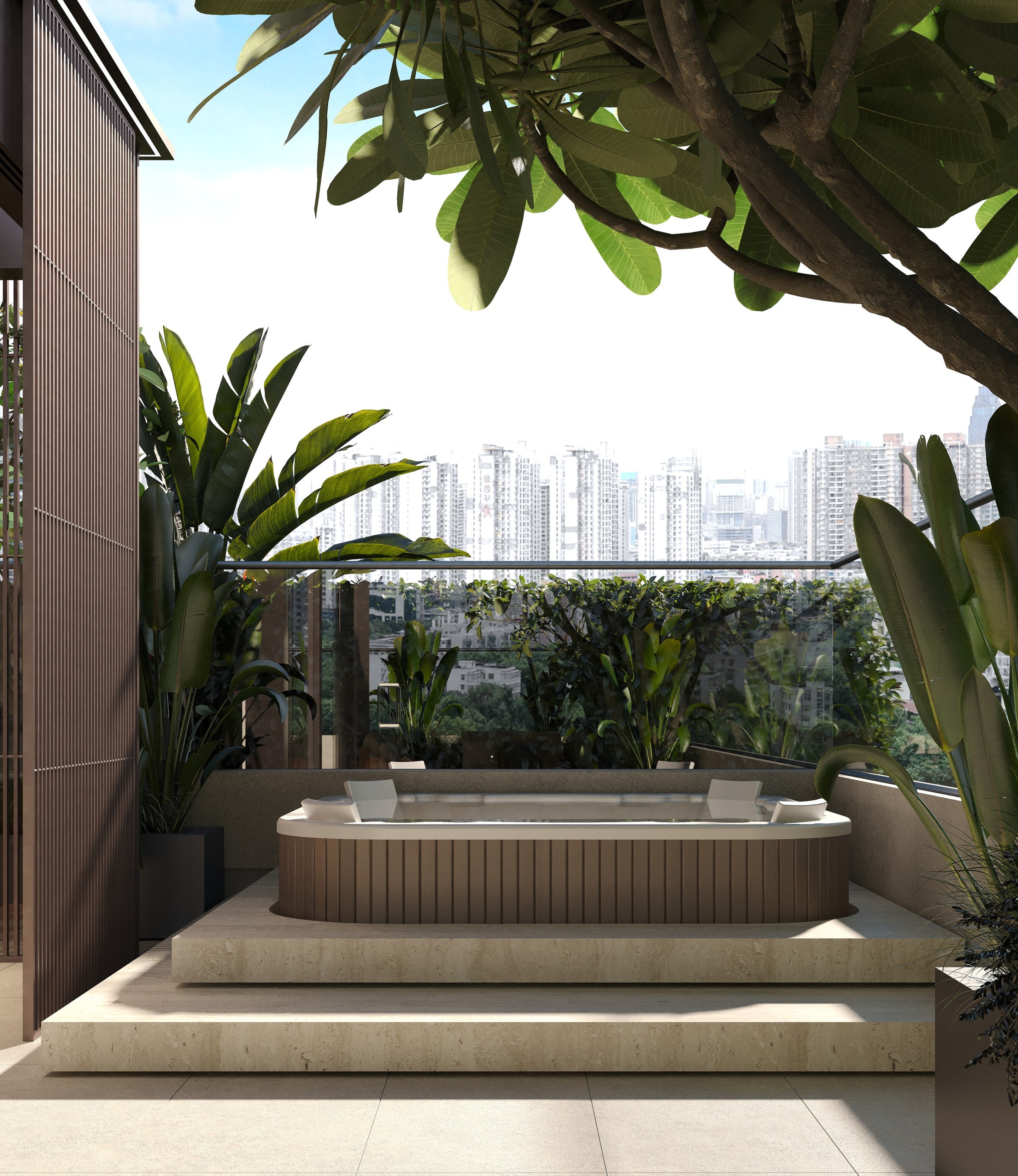 Penthouse Kampala outdoor jacuzzi