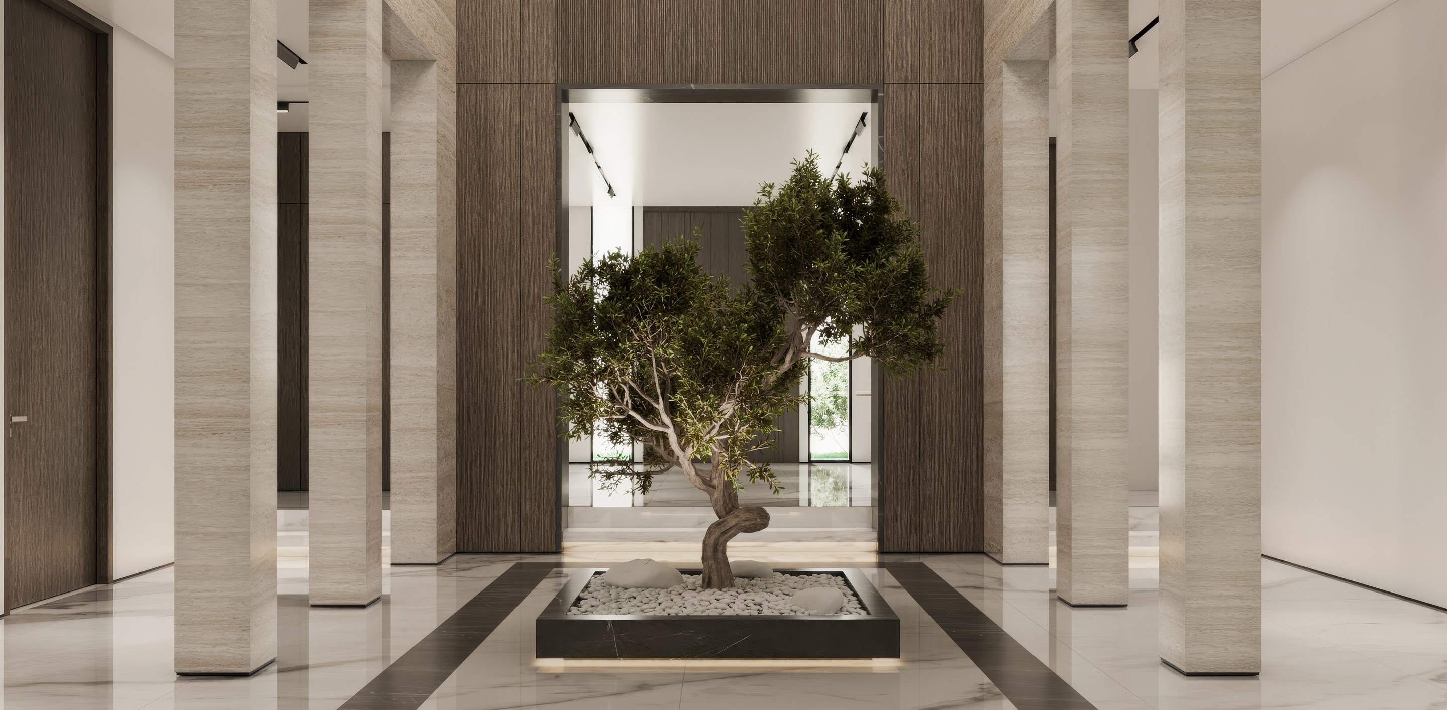 Modern luxury villa with palm trees in Palm Jumeirah, Dubai