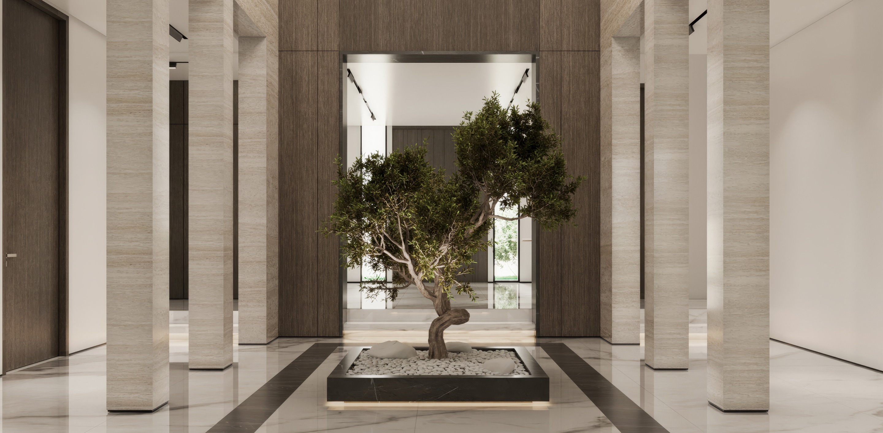 Modern luxury villa with palm trees in Palm Jumeirah, Dubai
