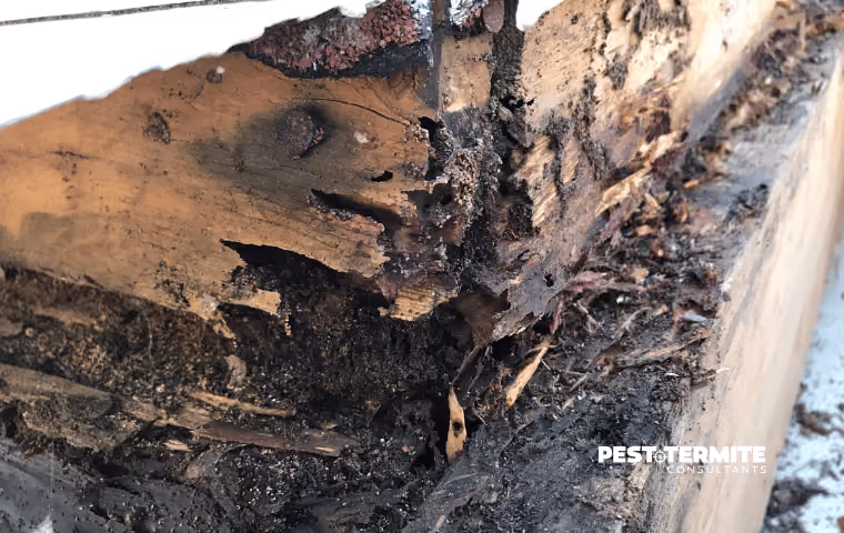 Early signs of termite activity and wood damage in a Fayetteville home