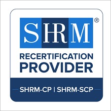 SHRM Recertification Provider badge with SHRM-CP and SHRM-SCP credentials.