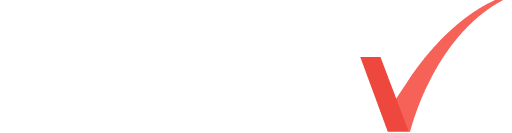 Achieve wordmark with a red check mark incorporated into the letter V.