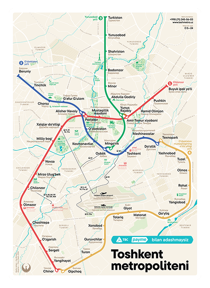 Tashkent metro map
