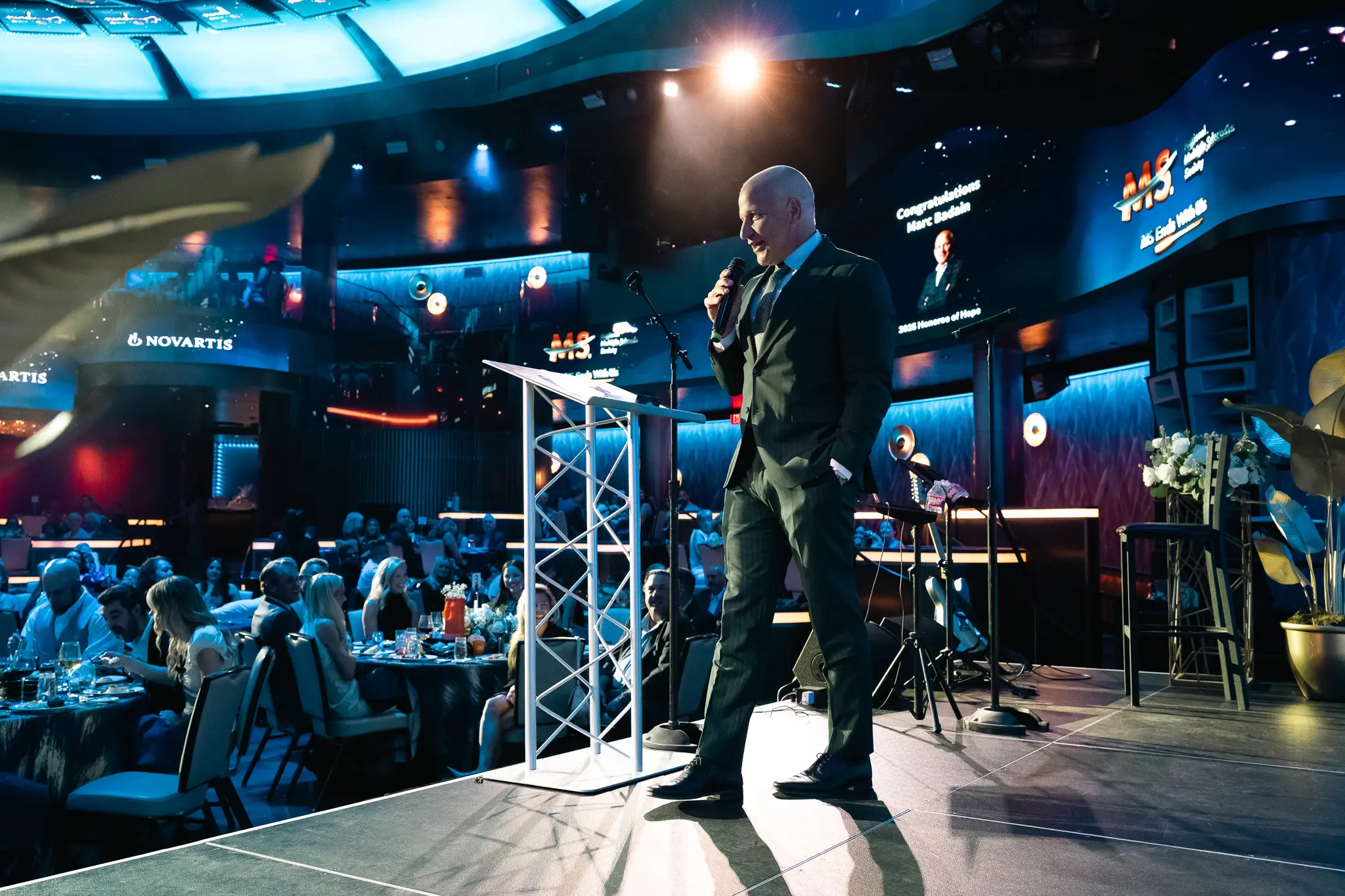 Corporate event photography of a keynote speaker at a Las Vegas conference