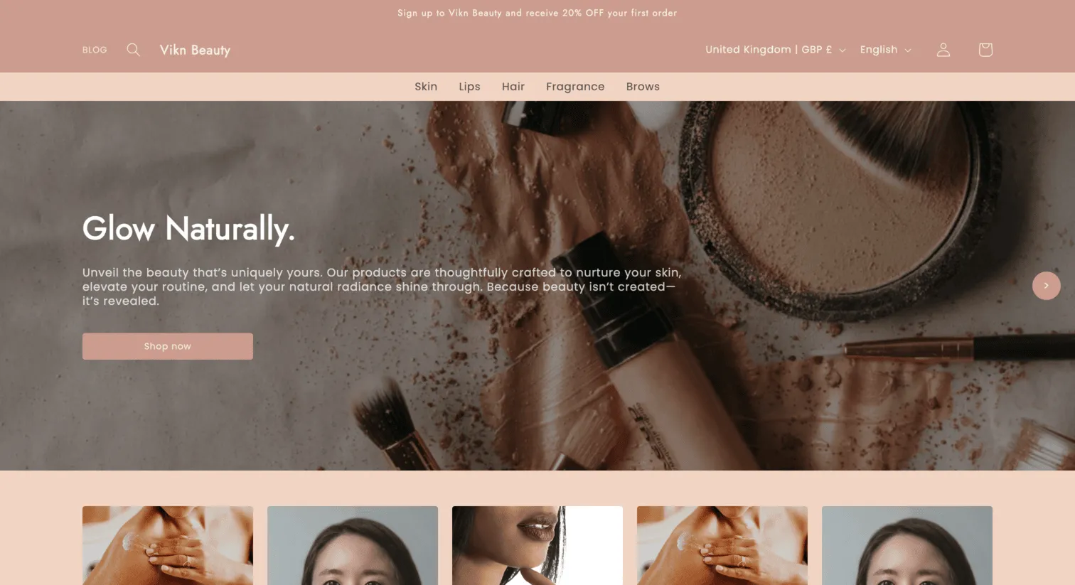 A screenshot of a shopify theme