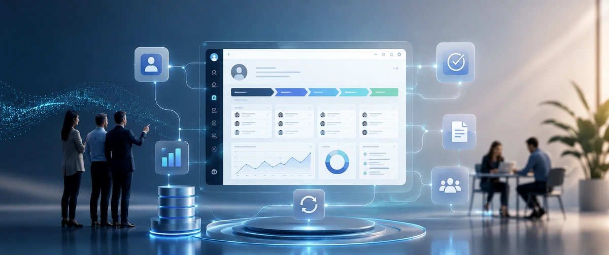 Implementación de CRM empresarial conectando proceso comercial, datos, reportes e integraciones.