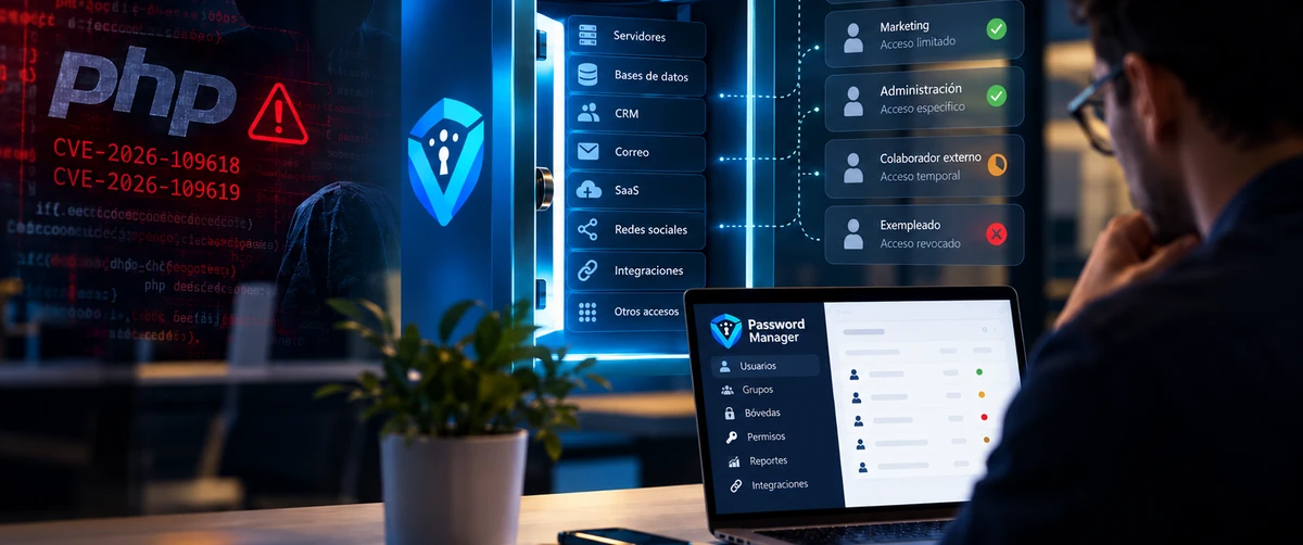 Gestión empresarial de contraseñas y accesos con V Password Manager.