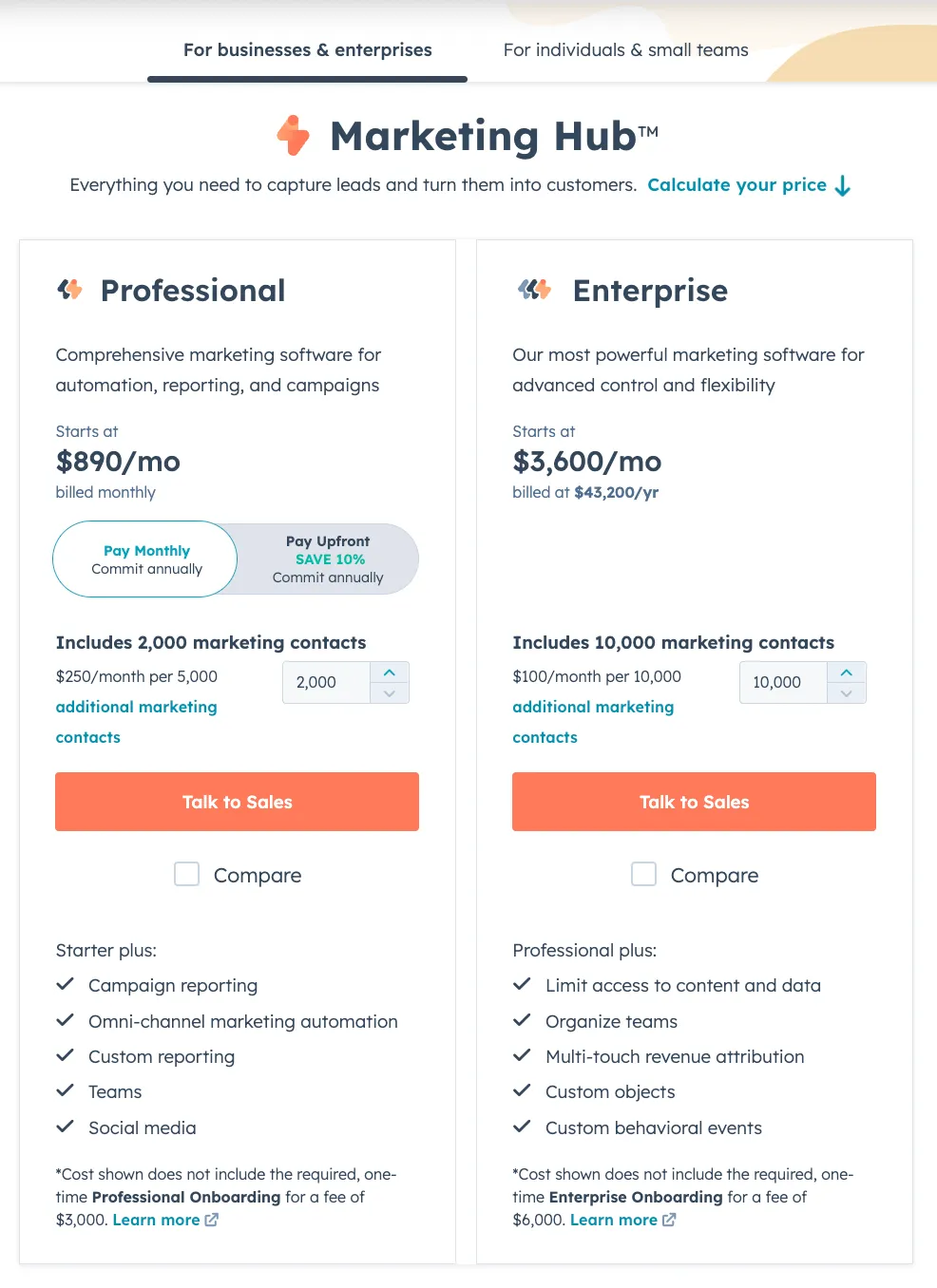 HubSpot Meetings Pricing (For businesses & enterprises) | Chili Piper Alternative