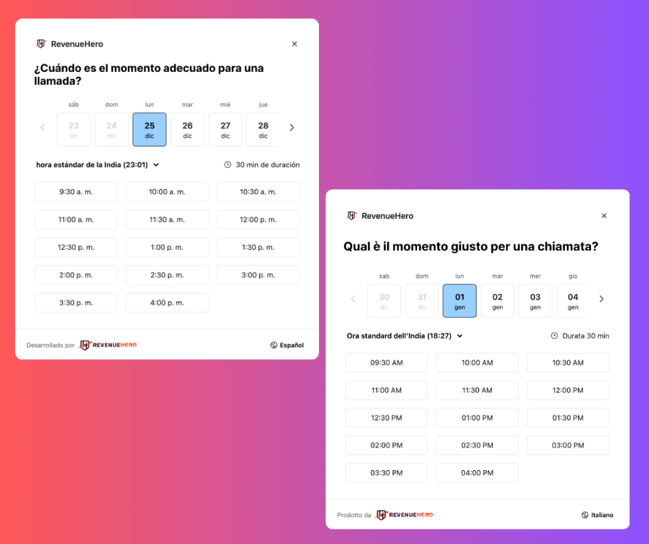 Multi-lingual scheduler 
