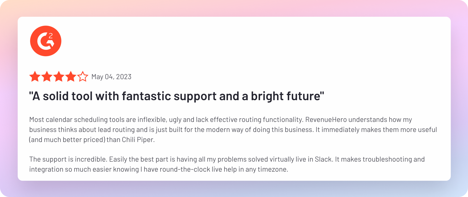 RevenueHero Review on G2