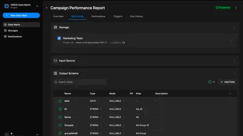 Analyst defines data mart with verified data