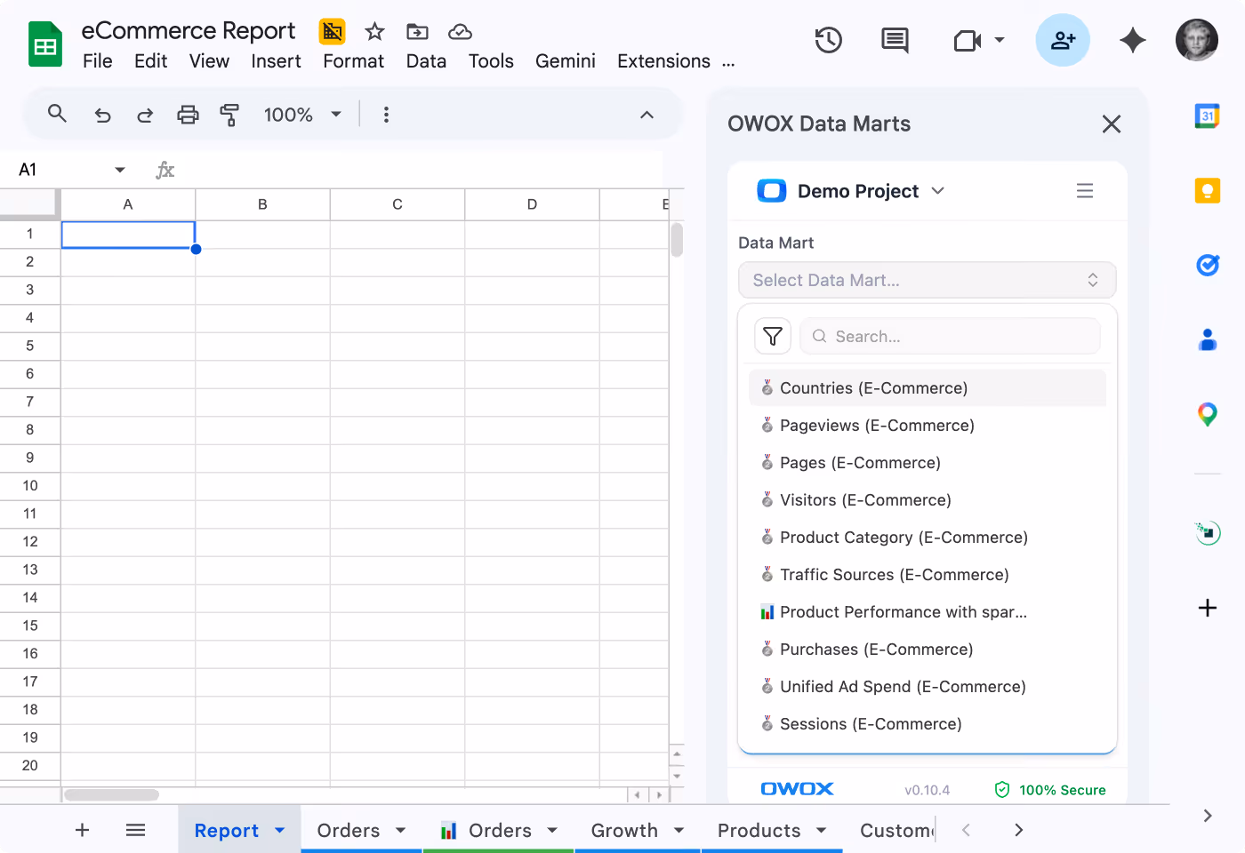 Your finance team gets data in Sheets