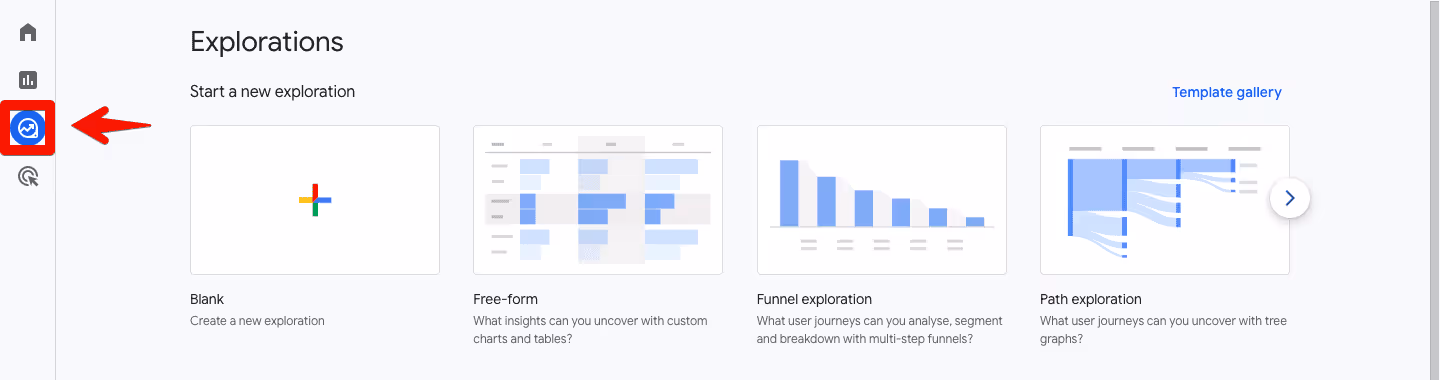 Exploration Reports in GA4 with tools like funnel analysis, path exploration, and segment overlap for advanced data analysis.‍ i-shadow