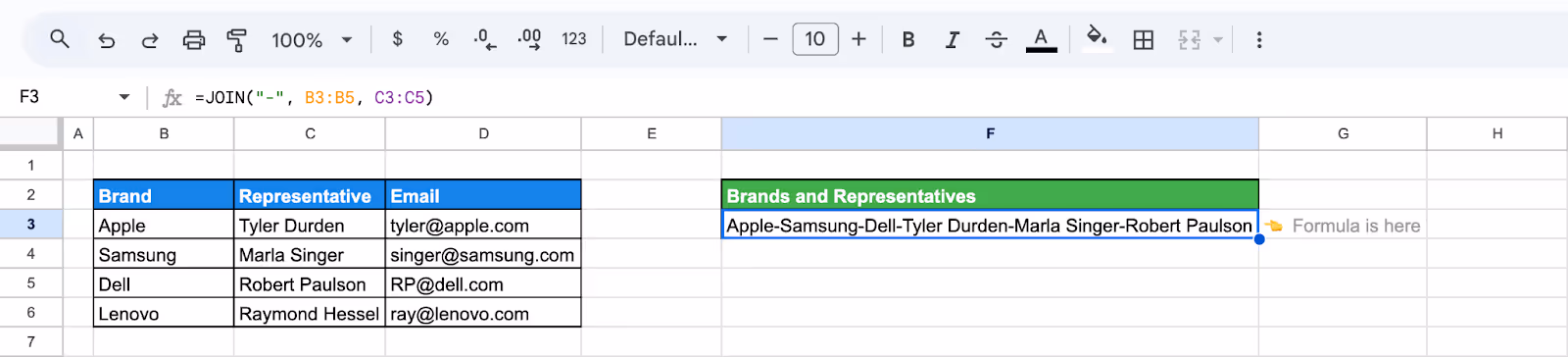 JOIN combining both direct text inputs and array data into a string. i-border