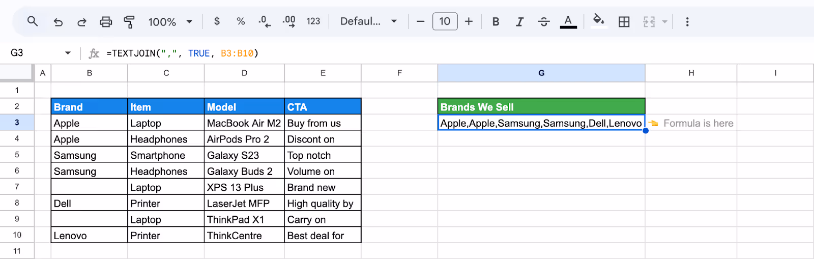 TEXTJOIN used to export row data with commas and quotes for formatting. i-border