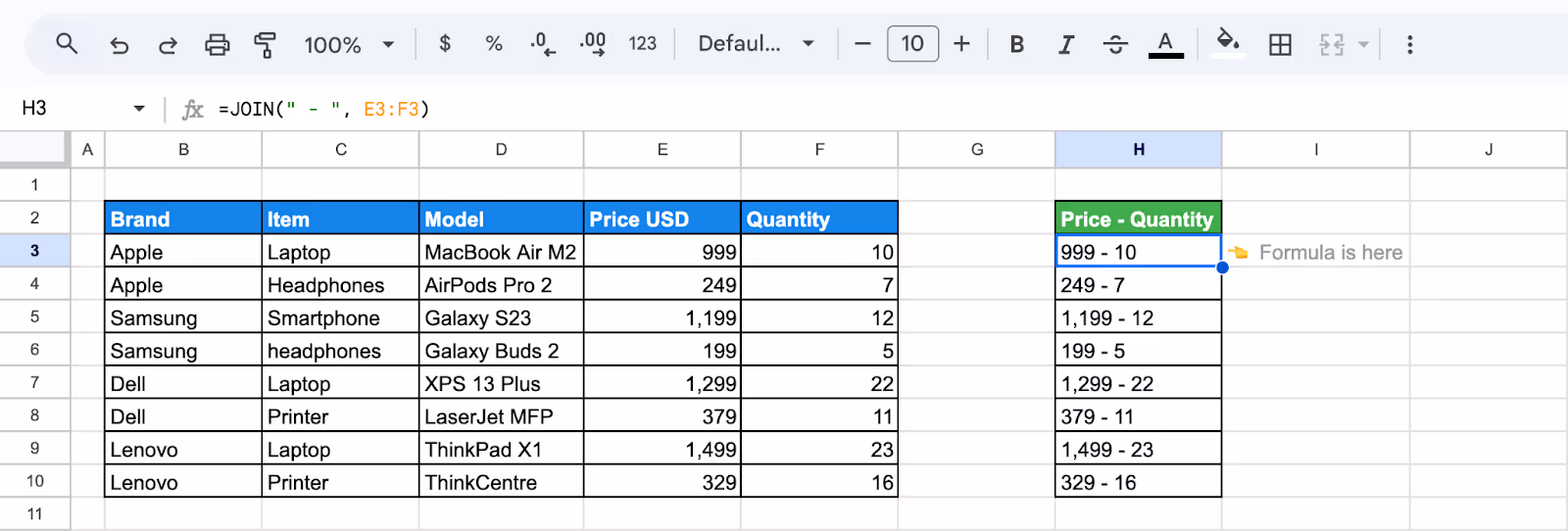 JOIN function combining numbers from separate cells into one line. i-border