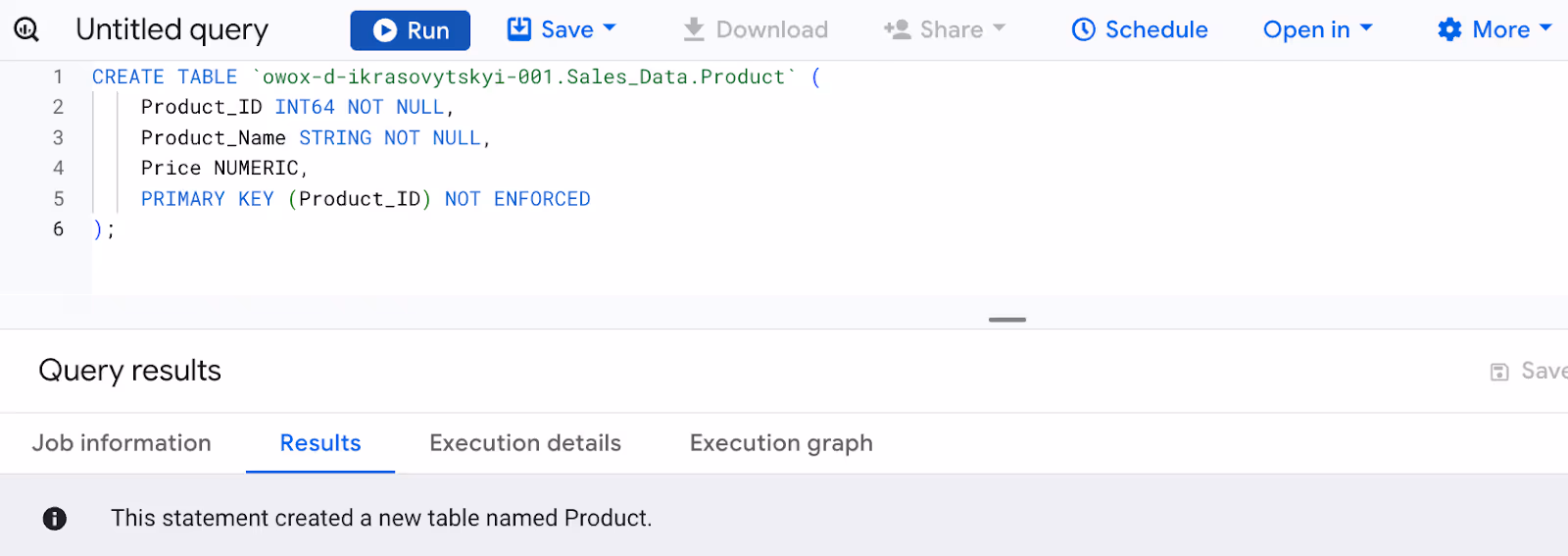 Adding Primary Key while creating a table. i-shadow