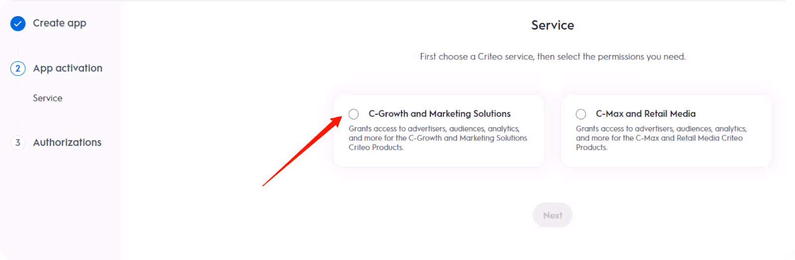 Service dropdown showing "C-Growth and marketing solutions" selected. i-shadow i-radius