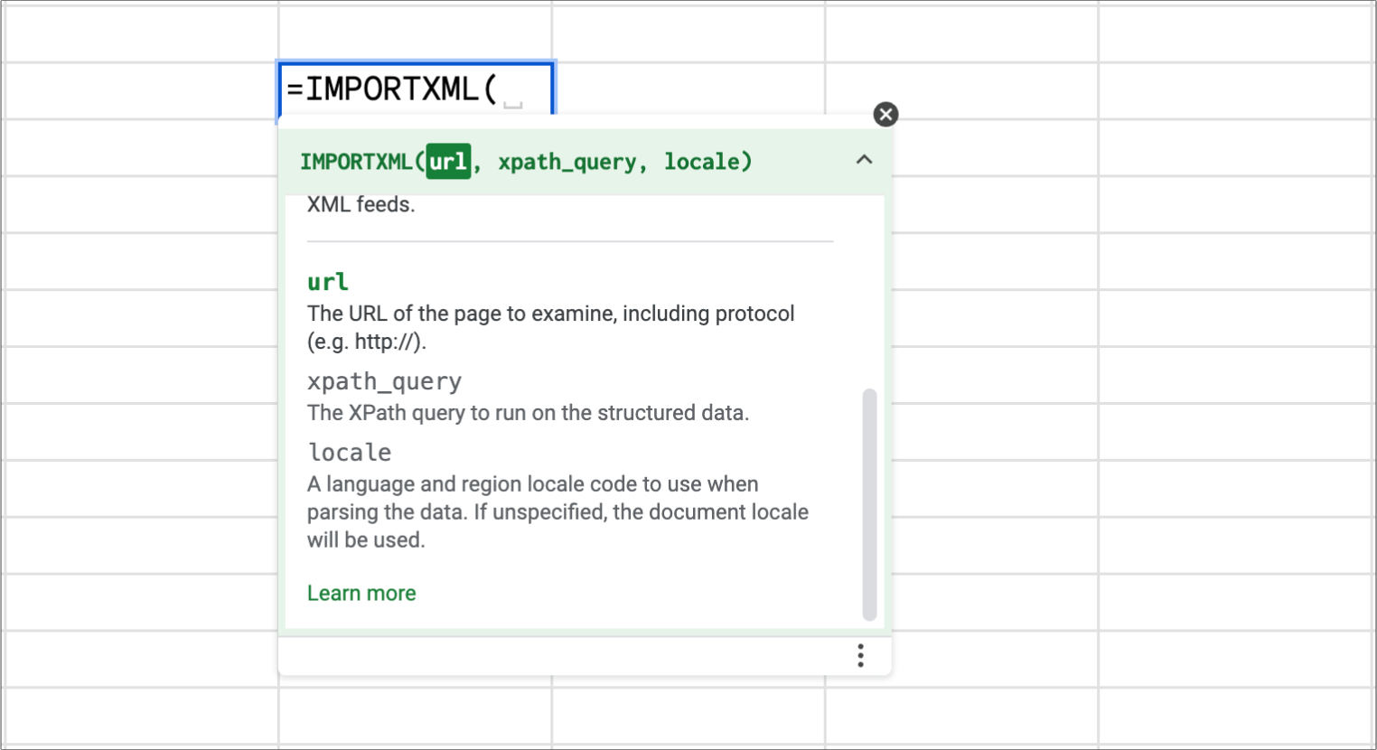 ImportXML function in Google Sheets for extracting data from webpages. i-shadow