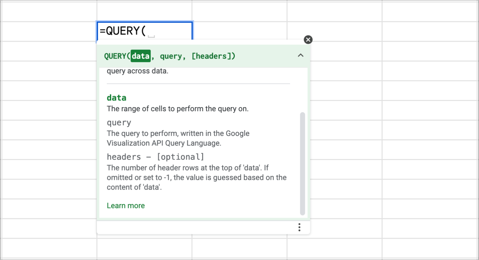 Using the QUERY function with imported data in Google Sheets.‍ i-border