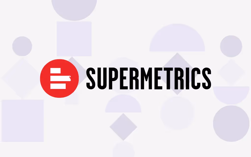 Supermetrics logo for syncing data from other platforms. i-radius