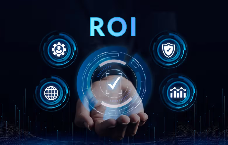 ROI with automated refresh indicators, representing how connectors keep reports live and up to date. i-radius