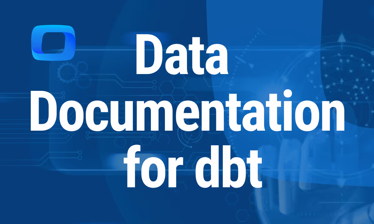 What Is Data Documentation for dbt?