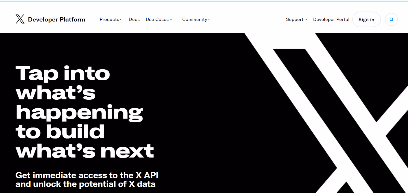 X Developer Platform homepage. i-shadow