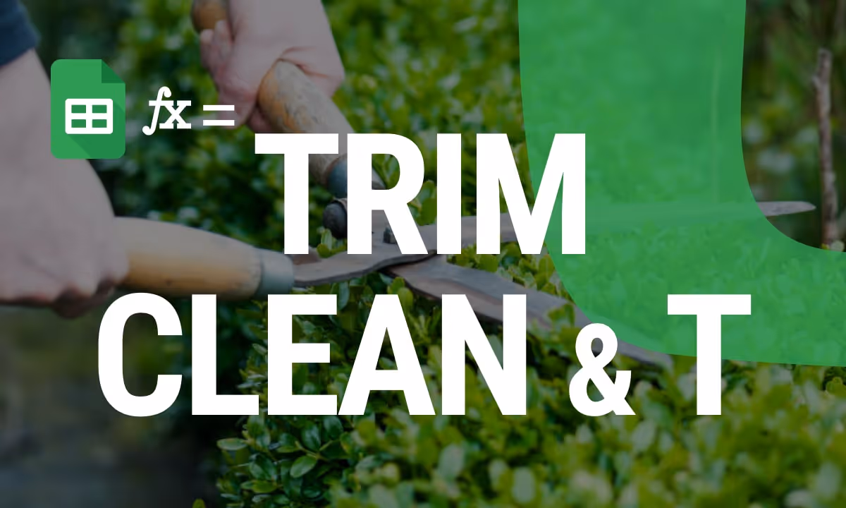 Optimizing Your Data with TRIM, CLEAN, and T Functions in Google Sheets