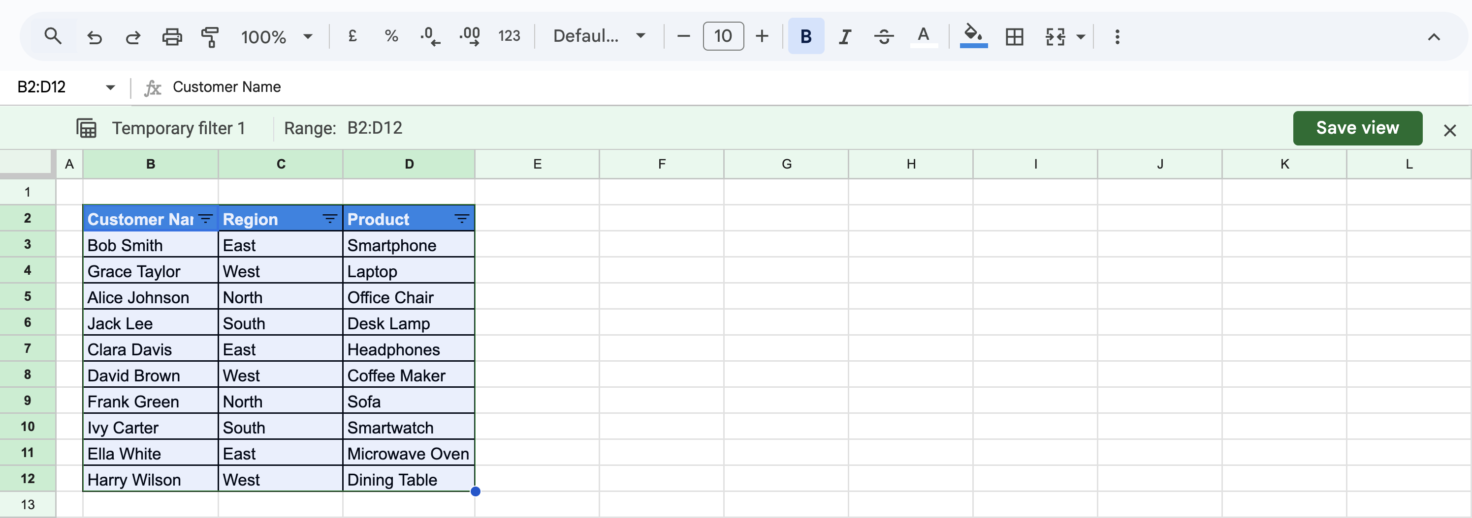 The dataset selected with the filter option as a temporary filter on the interface. i-border