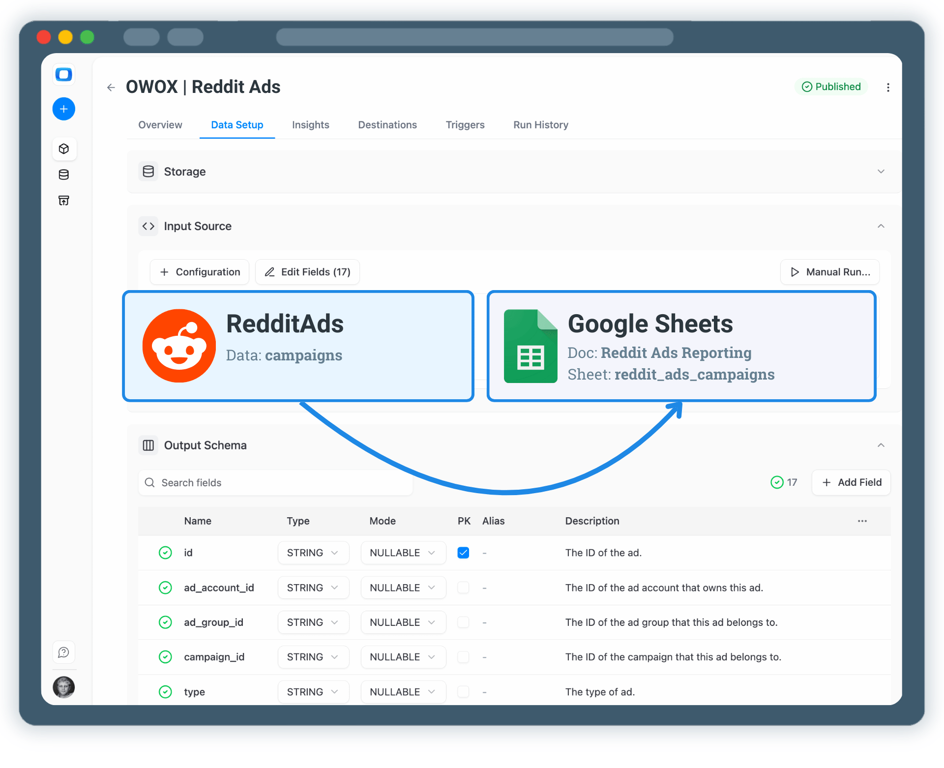 Connect Reddit Ads Data to Google Sheets