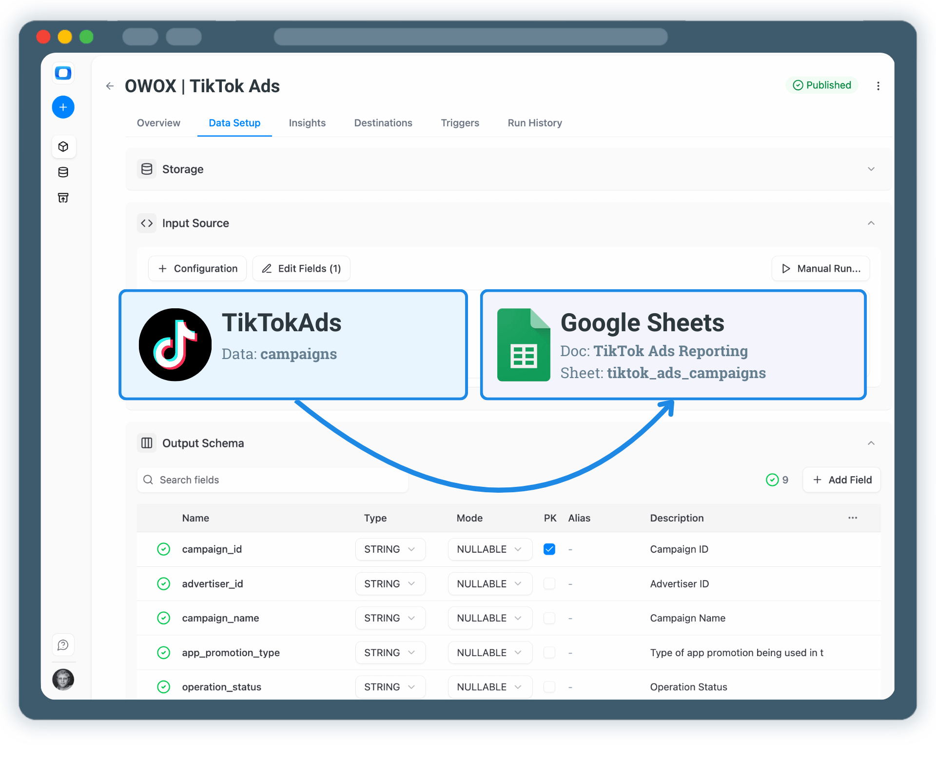Connect TikTok Ads Data to Google Sheets
