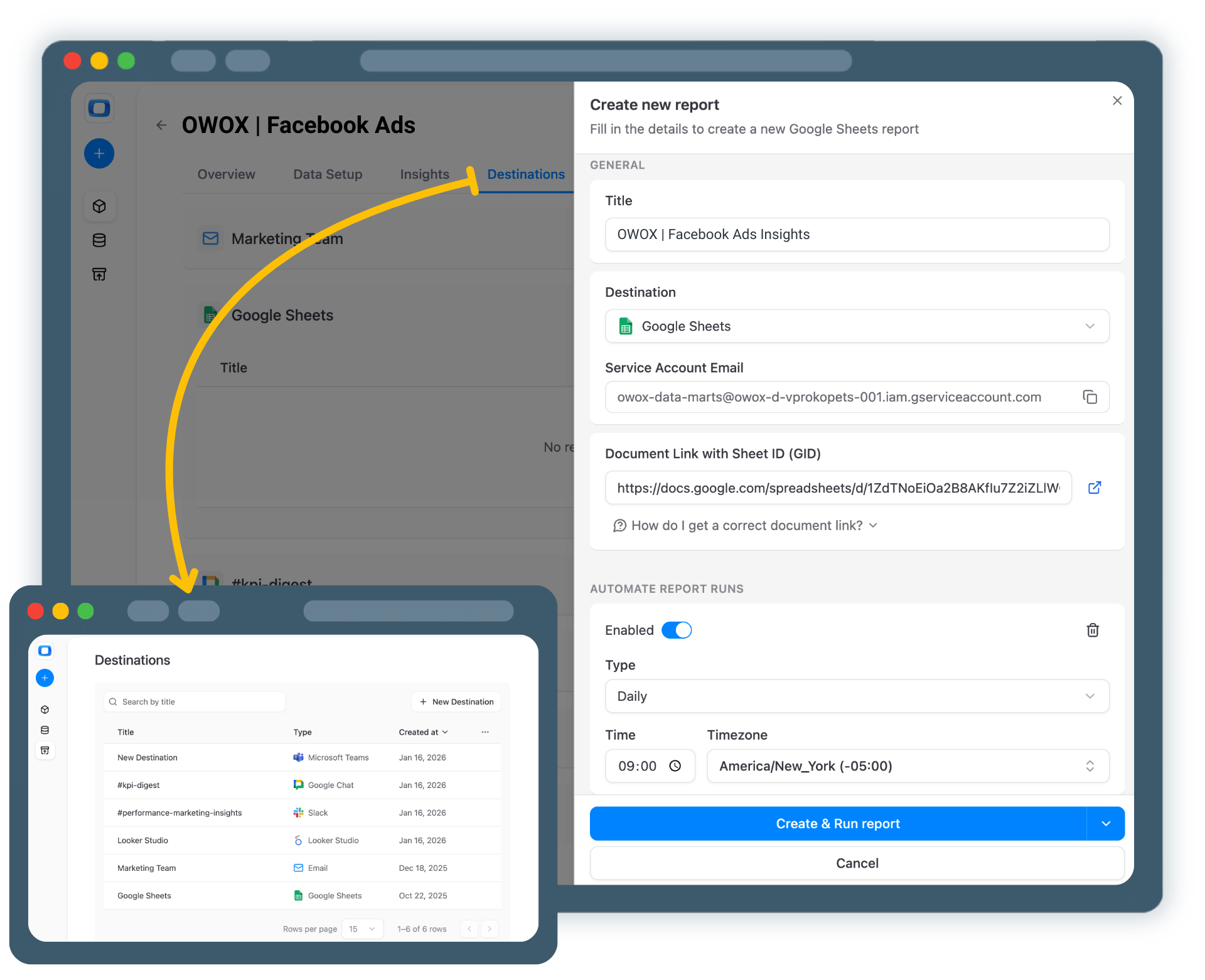 Step 4: Create Facebook Ads Report in Google Sheets