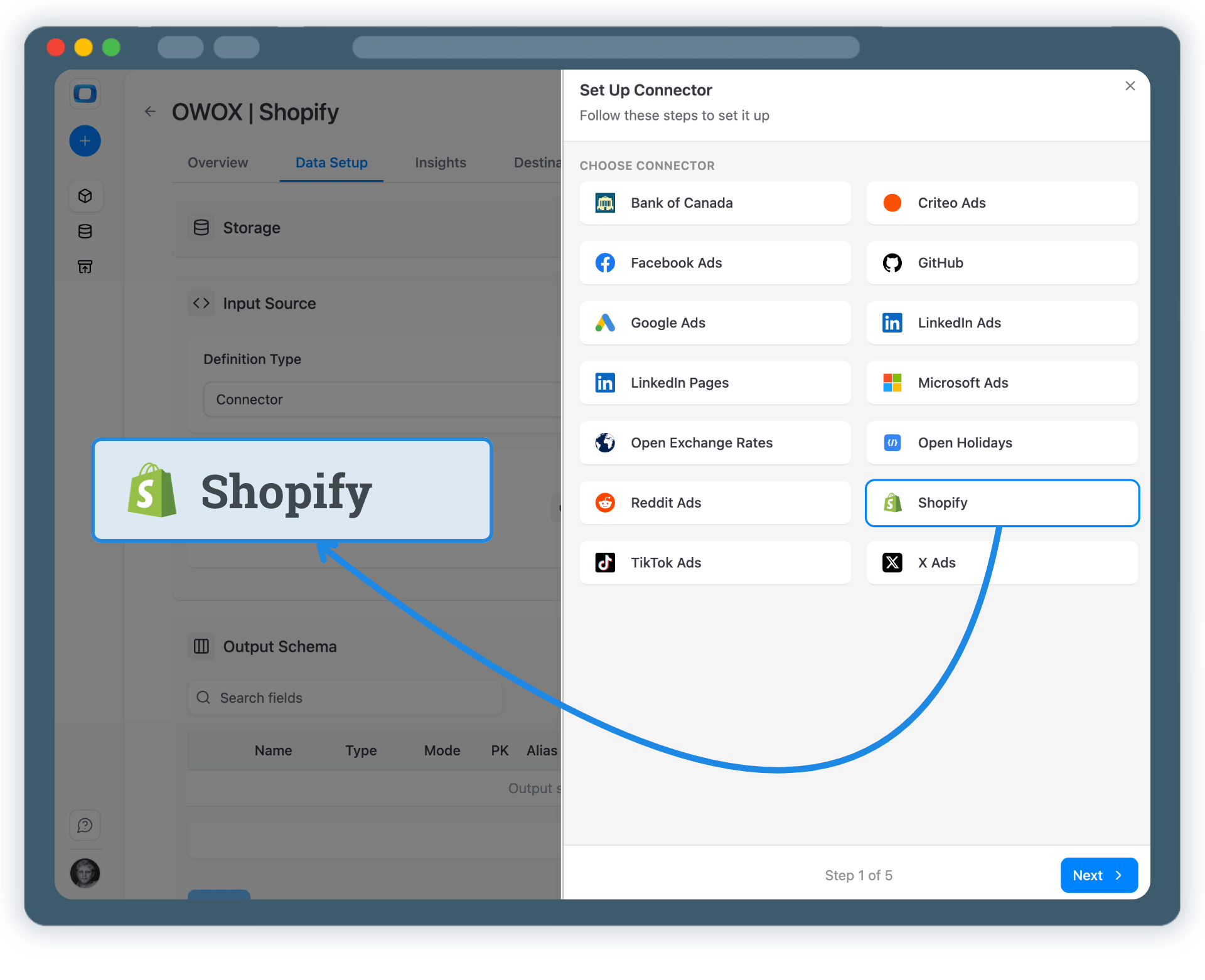 Step 2: Create Shopify Data Mart(s)