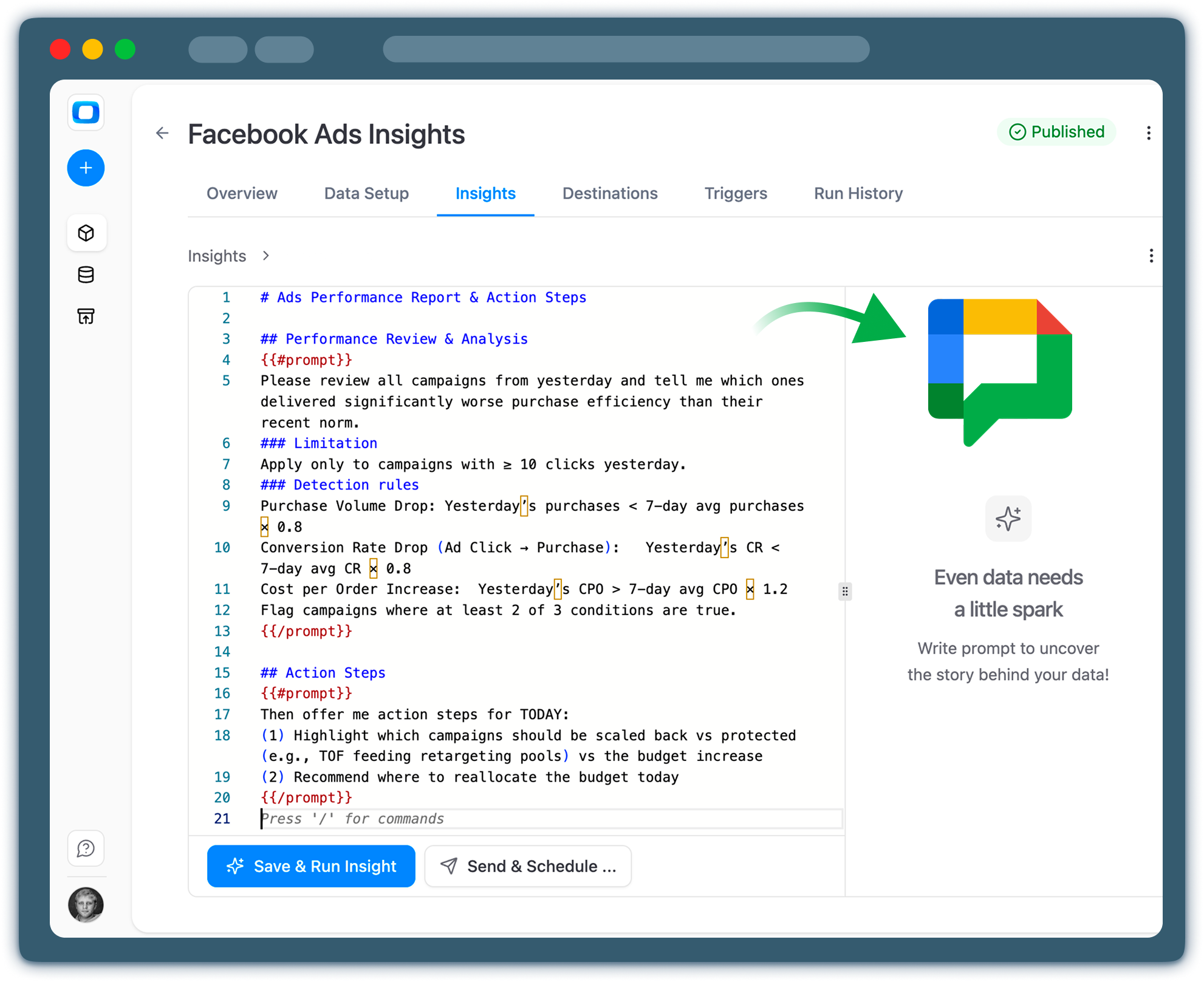 How teams use OWOX AI Insights with Google Chat
