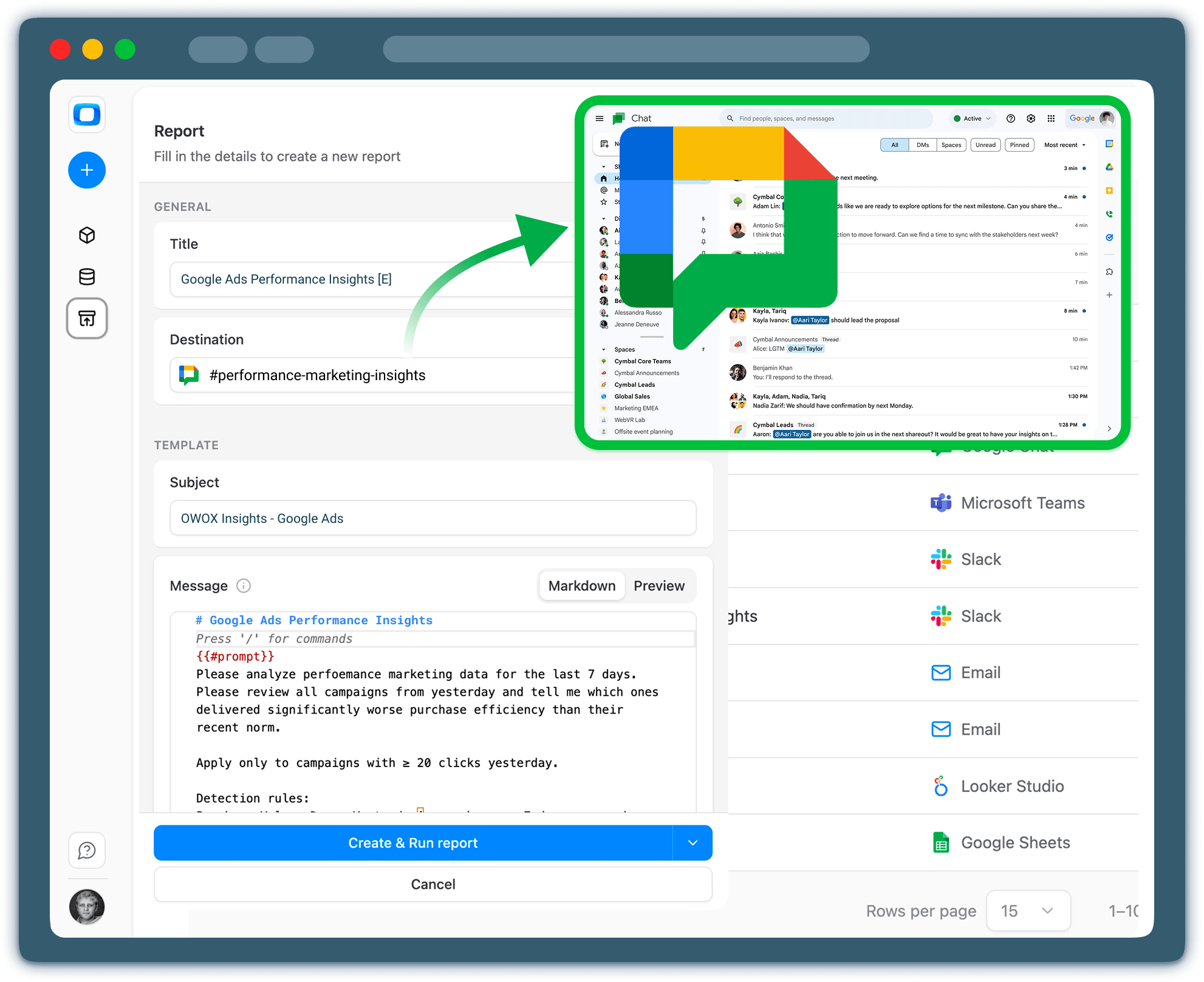 Step 4: Deliver Insights to Google Chat